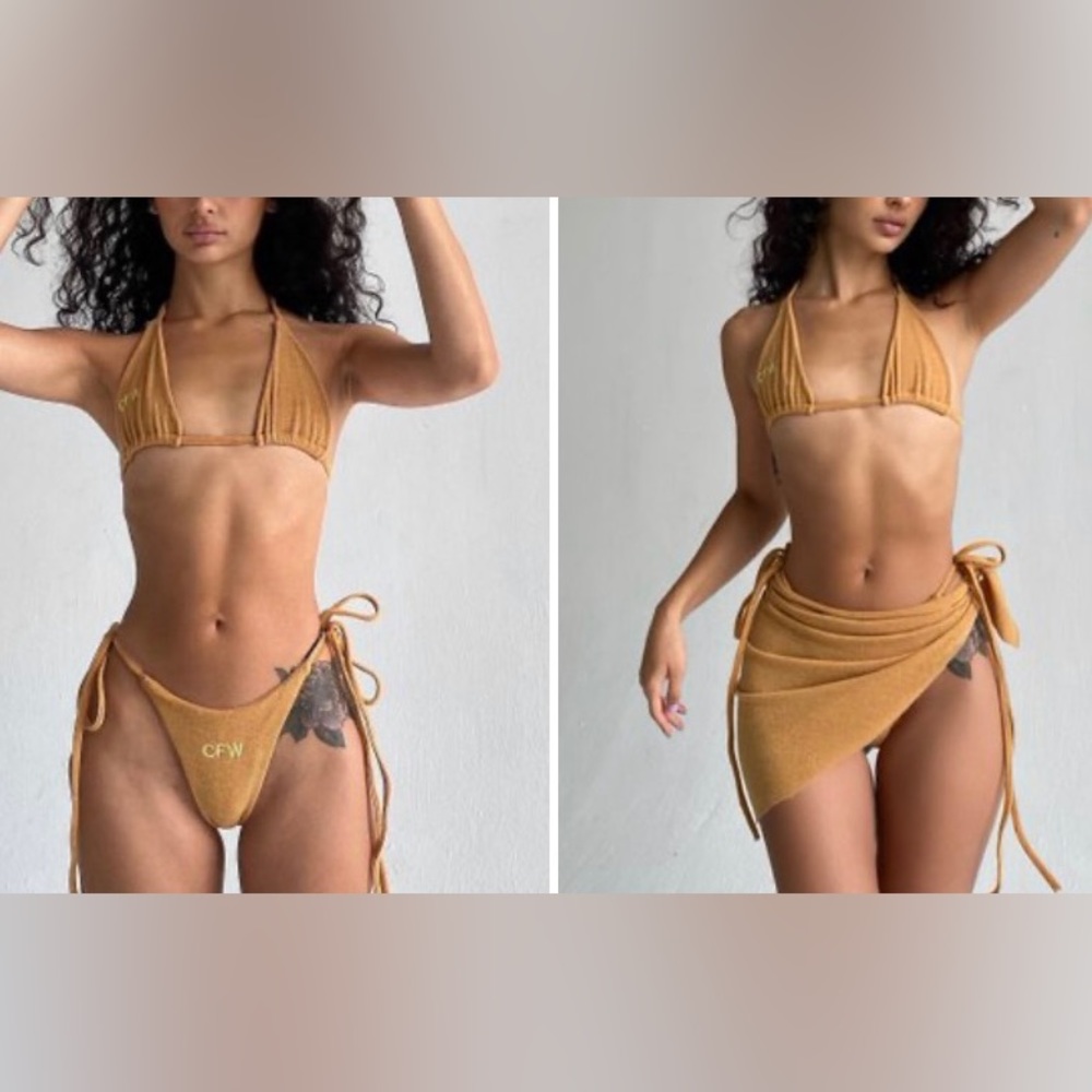 ISO CONSTRUCTED FOR WOMEN (CFW) FLORA BIKINI SET IN TAN